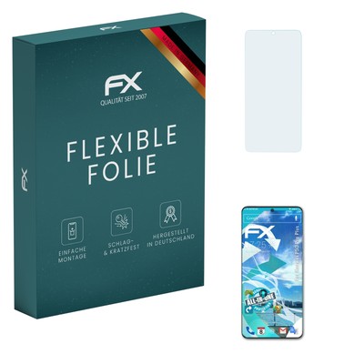 atFoliX 3x Folie für Huawei P50 Pro Plus Schutzfolie klar&flexibel