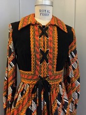 Oscar de La Renta Vintage 1970's Dress, Ultra Suede Cotton, Size 4 Mint