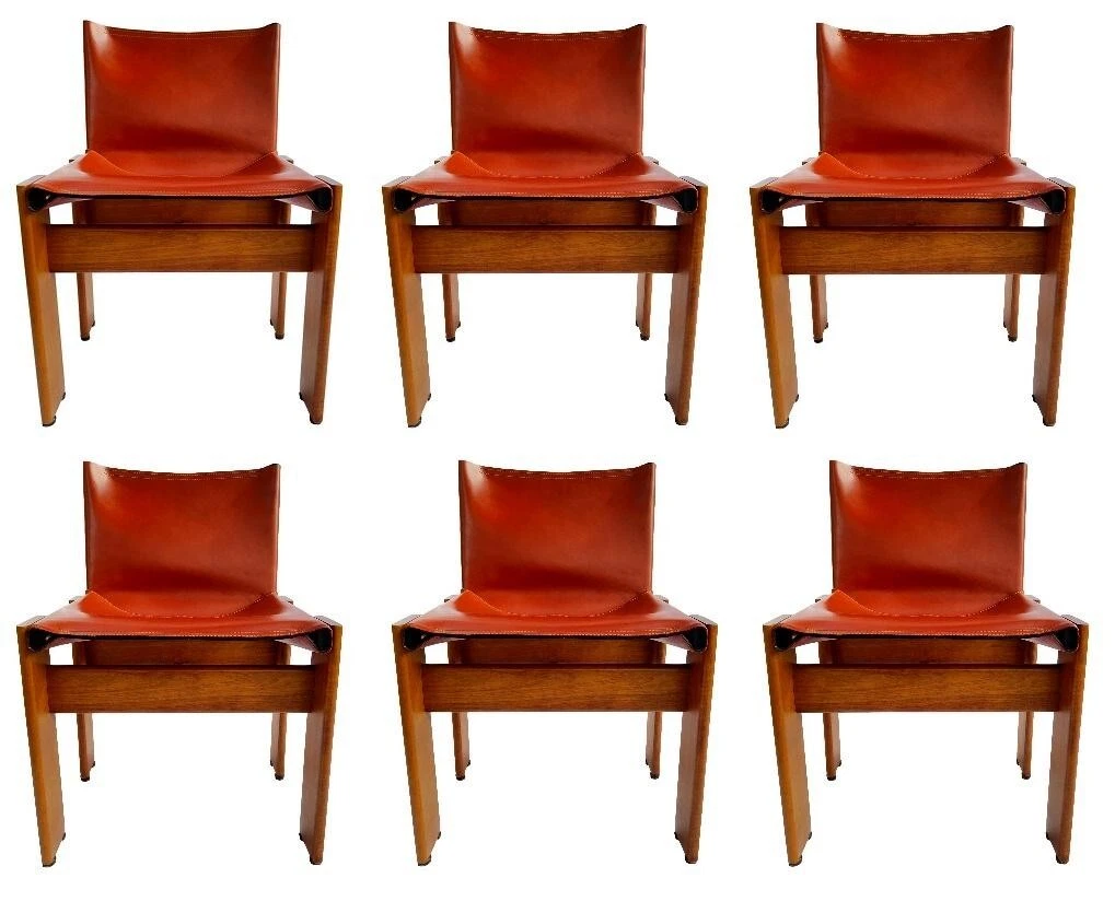 Lotto of Six Chair Monk Design afra Et tobia Scarpa for Molteni 70s