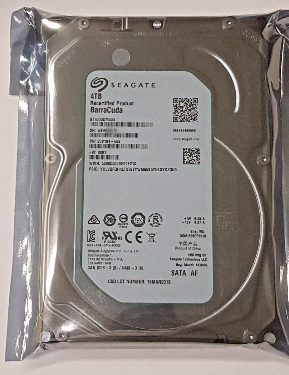 4TB SATA Seagate Barracuda Compute ST4000DM004 5400rpm 256MB 3.5