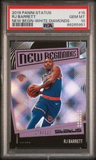 2019-20 PANINI STATUS NEW BEGINNINGS RJ BARRETT WHITE DIAMONDS 74/125 PSA 10