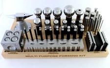 Deluxe 43 Piece Dapping And Forming Set With Oval Shapes In Wood Base 