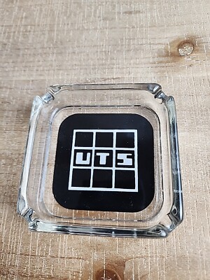 UTS  Ashtray  vintage United Telephone System  Cigar Cigarette Glass Ashtray 