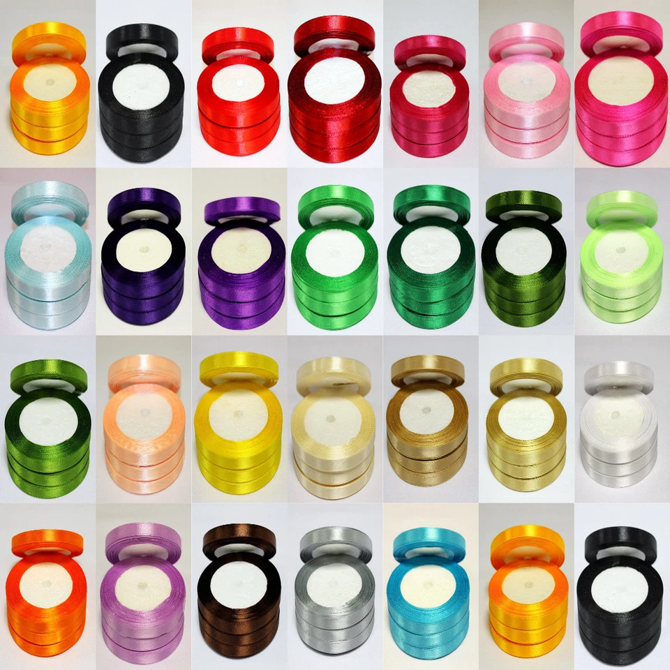 STOFF-KOLLEKTION Satinband Dekoband Geschenkband Antennenband Schleifenband Satinstoff 22m x 1 cm