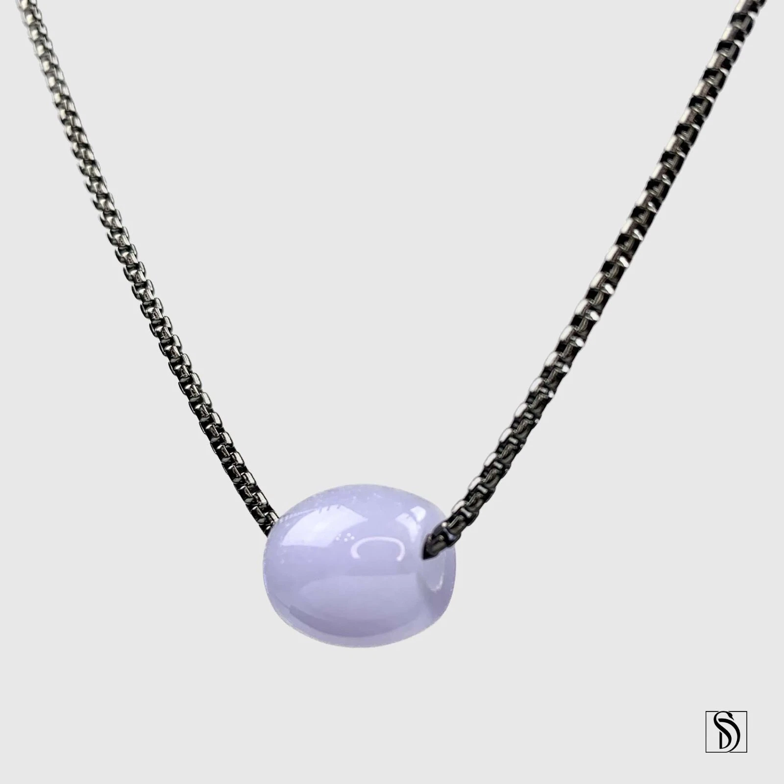 Collier pendentif amulette lavande jade violet naturel Myanmar collier jadéite
