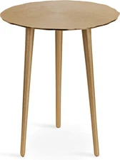 Sancia Modern Side Table, 15 X 15 X 20, Gold, Sand Casted Iron Table for Display