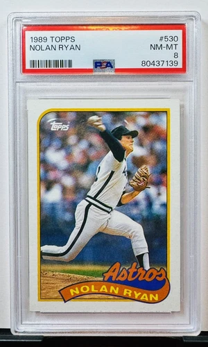 NOLAN RYAN - 1989 🔥 TOPPS # 530 / PSA NM-MT 8 🔥 ASTROS