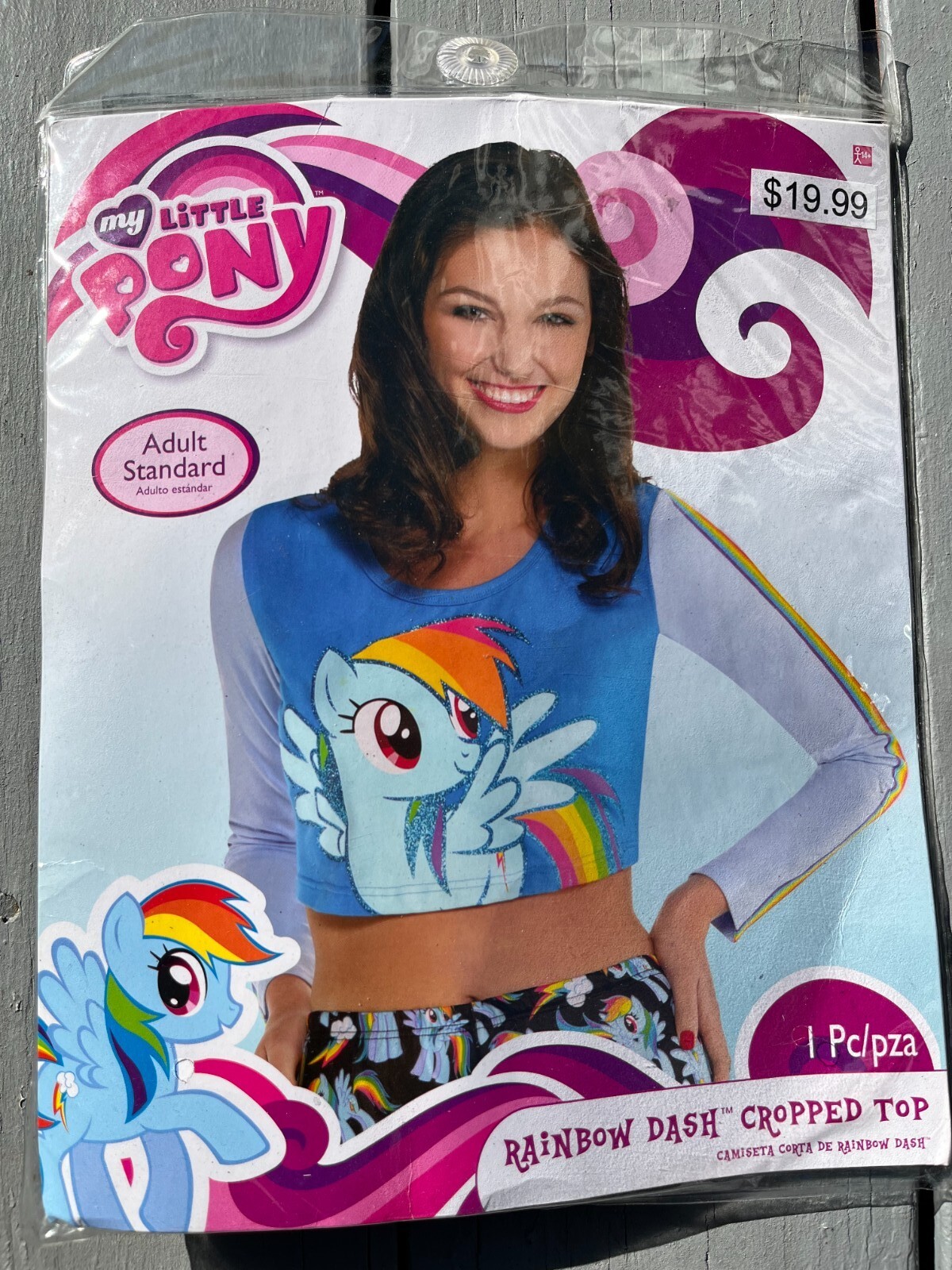 My Little Pony Dash Shirt Arcobaleno Tagliata Top Costume Standard Adulto NUOVA