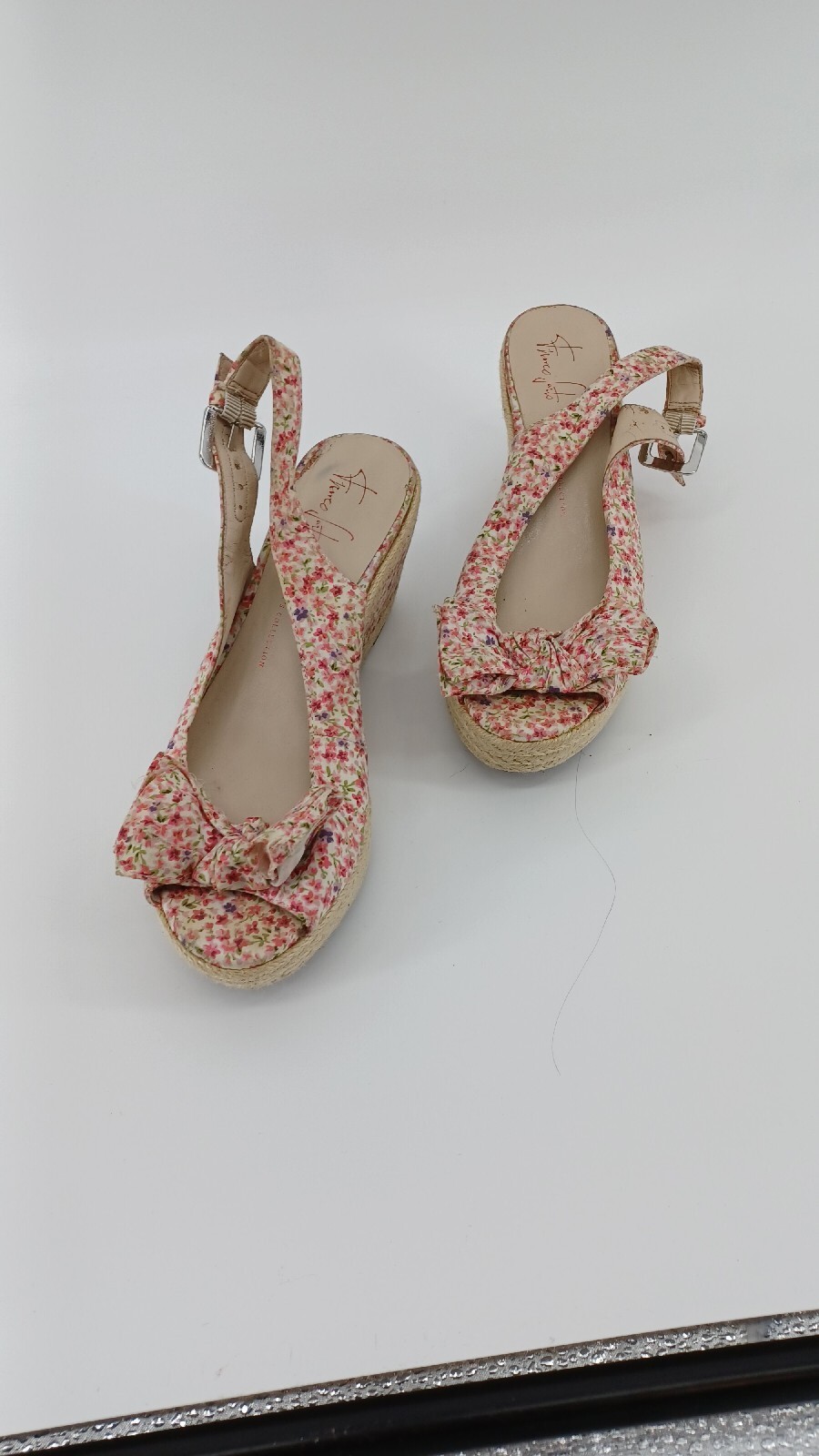 Sandalias para mujer Franco Sarto 6M floral tiras de cuero plataforma cuña de corcho