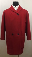 Vintage Donny Brooke Size 10 Red Women's Overcoat Wool Blend Jacket P01