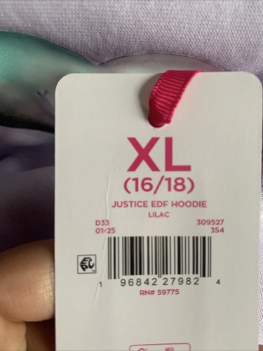 Justice Girls EDF Fleece Hoodie , Size-XL(16-18) - Picture 9 of 9