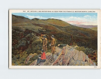 #ad #ad Postcard Mt. Mitchell And Motor Road As Seen From The Pinnacle North Carolina $3.46