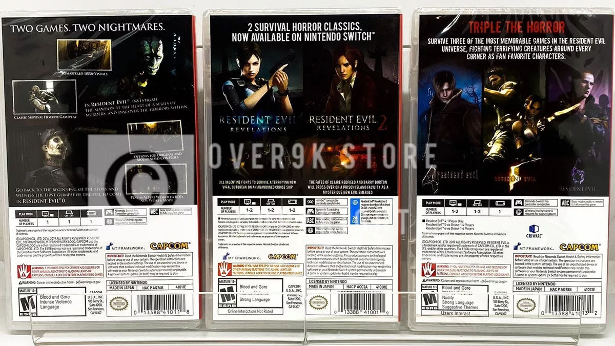 Resident Evil Bundle Triple Pack + Origins + Revelations - Nintendo Switch  - New 13388410132