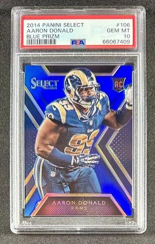 2014 Panini Aaron Donald /50 Blue Prizm PSA 10 POP 5  Rookie RC #106 Color Match