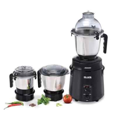 Sujata Dynamix Black Premium 900W Mixer Mahlwerk 3 Gläser, Schwarz 220V Indis...