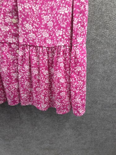 Loft Dress Womens XL Short Sleeve Knee Length Button Up V-Neck Pink Floral NWT - Picture 8 of 14