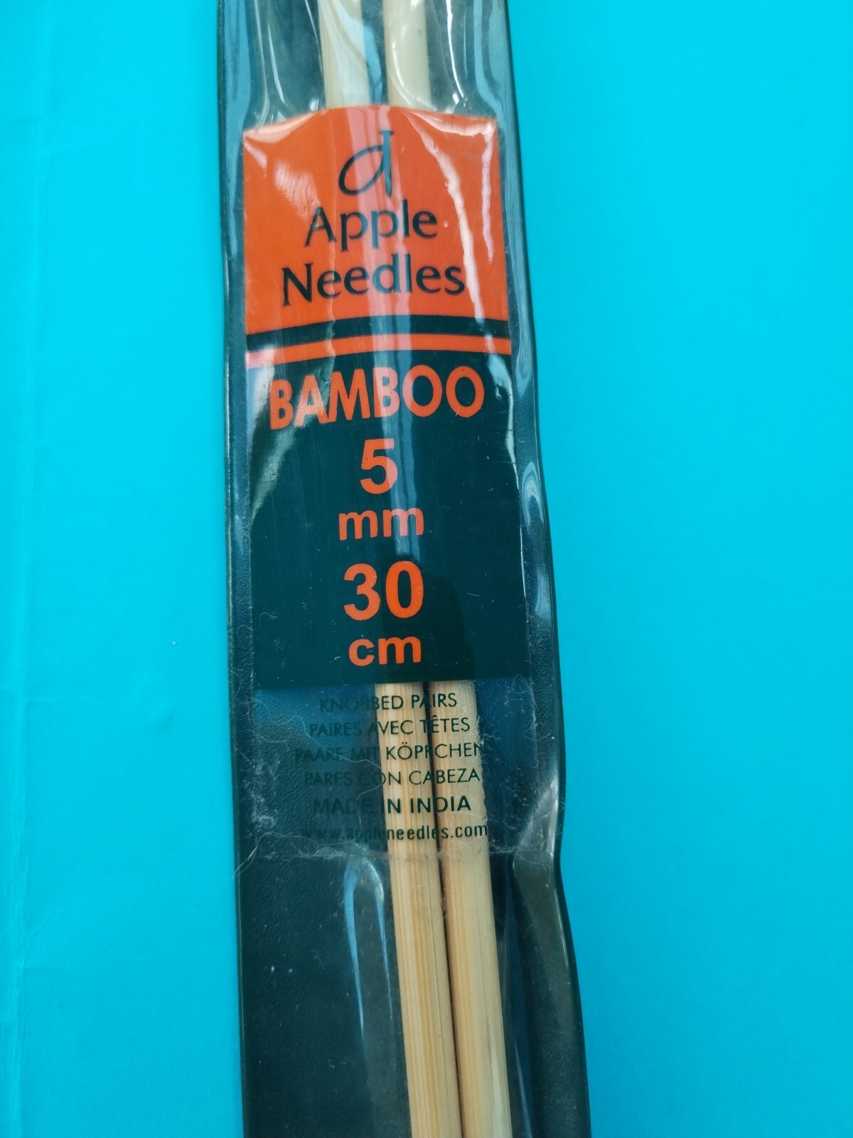 APPLE BAMBOO Knitting Needles Knobbed Pins Sizes 3.25mm to 5.5mm x 30cm eBay