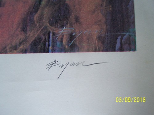 Michael Bryan signed Serigraph LE 67/1000 1991 L.A. Marathon Poster & Badge - Picture 4 of 8