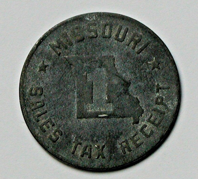 (19371942) MISSOURI Sales Tax Receipt Token 1 Mill corrosion