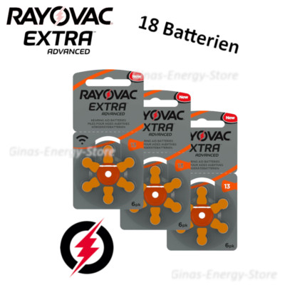 18 x Hörgerätebatterien Typ 13 Rayovac Extra Advanced