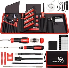 STREBITO Precision Screwdriver Set 191-Piece Multi-Bit 1/4 Red