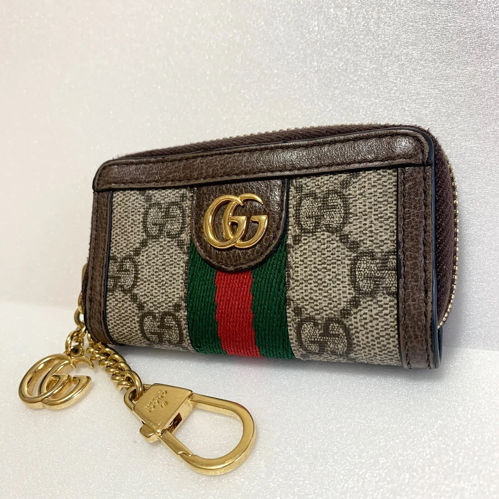 Authentique porte clés portefeuille Gucci Ophidia Marmont Sherry Line 523157