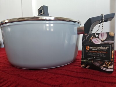 NEW Masterclass LIGHT SKY BLUE Speckled Inside Casserole 9.5'' Pan Cookware w Lid