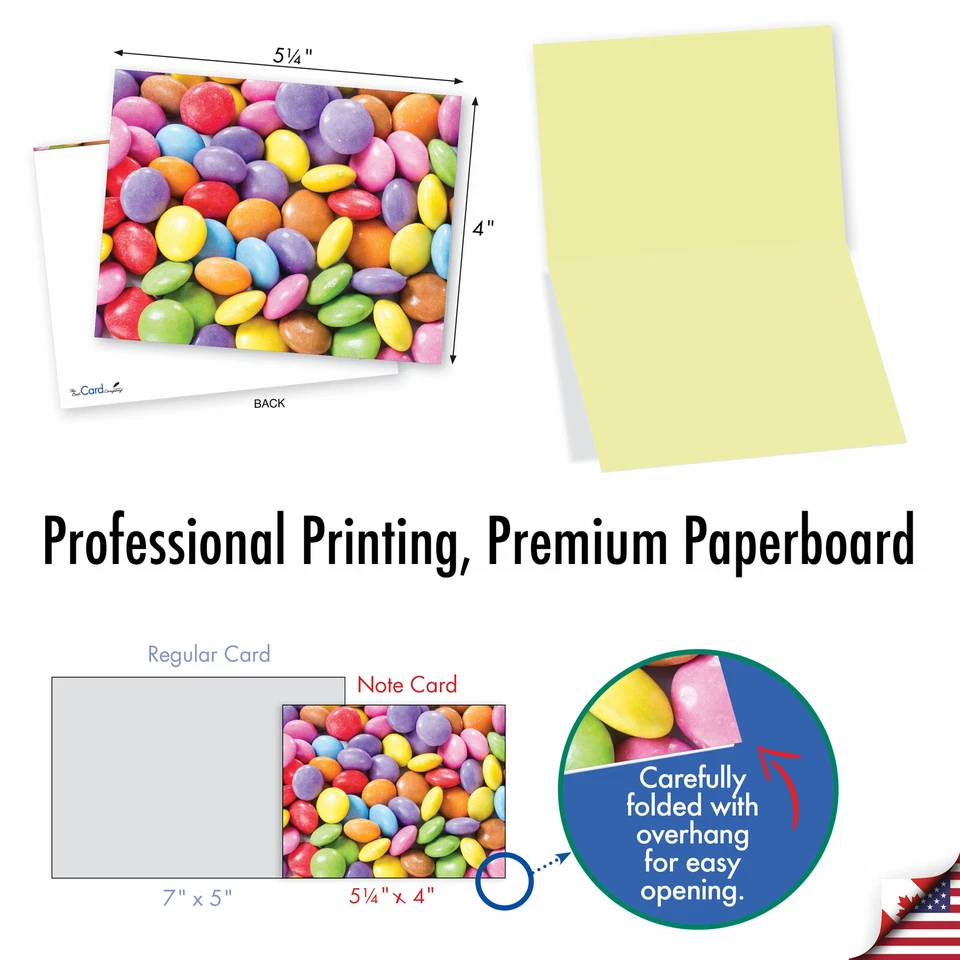 10 tarjetas de notas en blanco surtidas para todas las ocasiones con sobres - CANDY MAN M2000 Foto 2 de 4