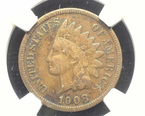 HS&C: 1908 S Indian Head Penny/Cent NGC F 15 BN - US Coin