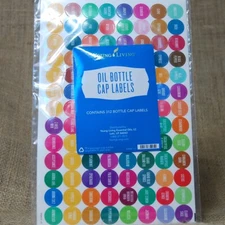 Young Living BOTTLE CAP LABELS for Essential Oils 5 & 15 NEW FREE SHIP in 24 hrs
