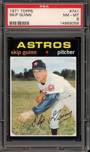 1971 Topps Baseball #741 Skip Guinn PSA 8