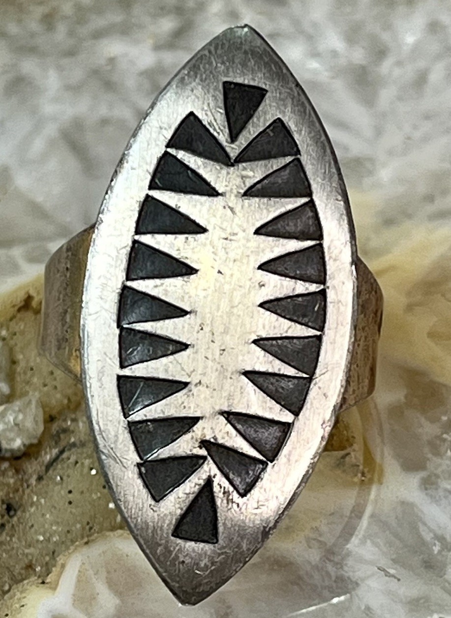 Denmark Sterling Silver Ring Geometric Triangle S… - image 1