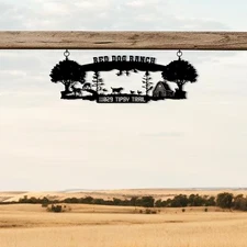 Personalized Ranch Metal Sign, Custom Farmhouse Name Decor