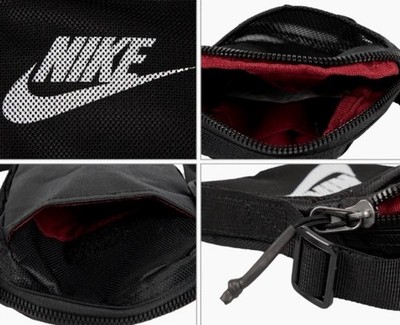 Nike Heritage Crossbody Sling Bag Unisex Small Black/White Mesh