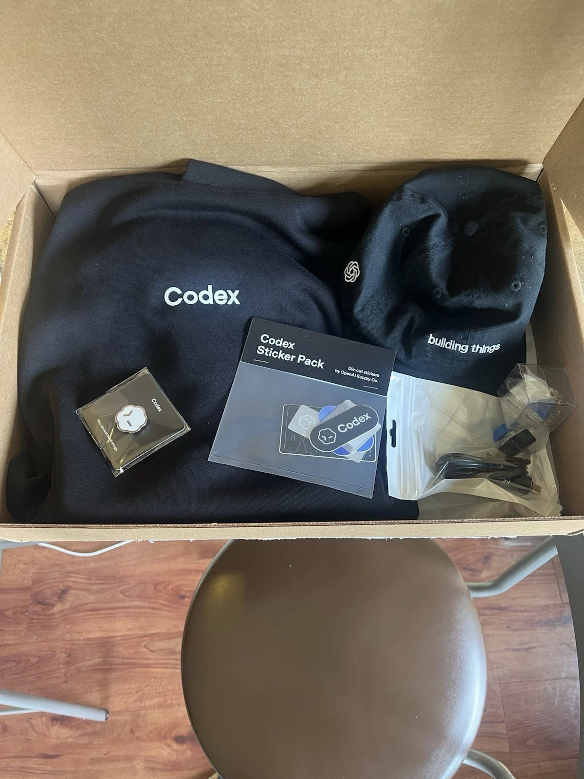 Official OpenAI Codex Super Bowl Core Kit Size L Hoodie Hat Keychain Pin Sticker