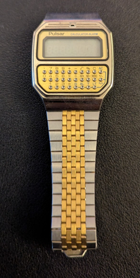 #ad #ad VINTAGE Pulsar Quartz Calculator amp; Alarm Wrist Watch Y739 w Instruction Manual $149.89