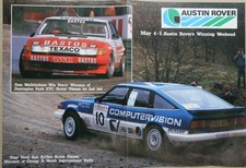 Original poster print from old mag: ROVER VITESSE SD1 rally track cars Tony Pond