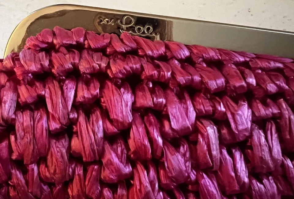 RARO! Bolso sin asas vintage Lilly Pulitzer dorado paja tortuga critter Foto 2 de 4