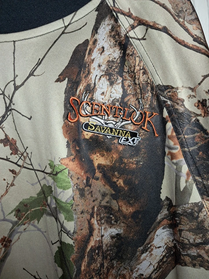 Vintage Mens Hunting Camo Scent-lok Savanna Sz Xl Long Sleeve Shirt Vertigo  - Image 2 of 4