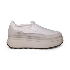 UGG MARLIN SLIP ON WHITE PLATFORM SUEDE SPORTY WOMEN'S SNEAKERS SIZE US 10 NEW