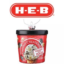 H-E-B Creamy Creations Cookies Over Texas Ornament Ice Cream Brand Shop HEB