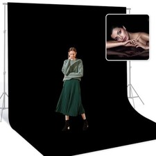 BEIYANG Black 10 x 20 Ft Large Photography Backdrop Screen, Black Non-Reflect...