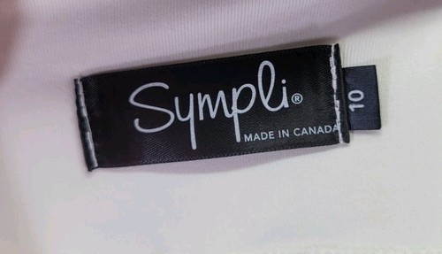 Sympli Canada Crop Legging Pants Sz 10 White Pull On Elastic Waist Knit Smooth - Picture 8 of 9