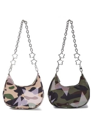 A BATHING APE STA OVER PRINT 1ST CAMO QUILTING MOON SHAPE BAG 1M30-289-301