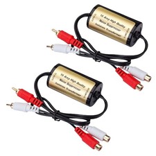 Noise Filter Ground Loop Isolator RCA Connector for Car AMP and Subwoofer Setup