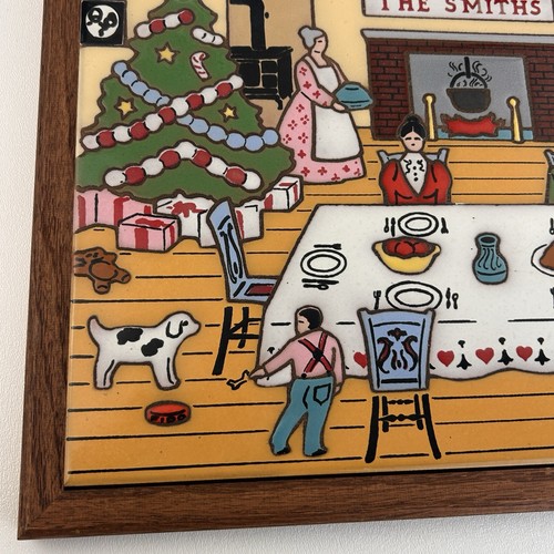 1988 Christmas Dinner Sante Fe Art Tile Framed Smith Family Vintage Holiday - 第 7/9 張圖片