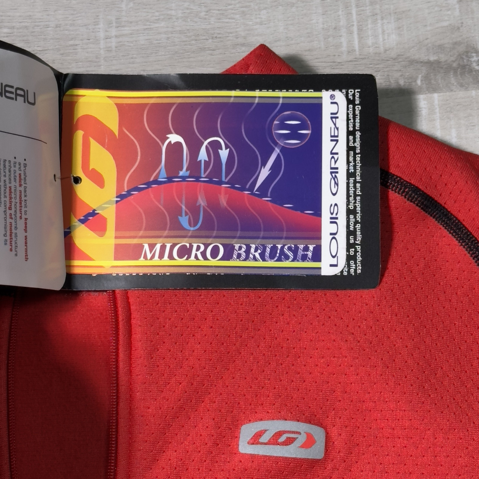 Garneau Mens Cycling Jersey Red 3XL Elite ProVent Biking Outdoor Stretch 1/4 Zip