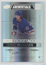 2021 Upper Deck Credentials Debut Ticket Access /999 Tier 1 Tarmo Reunanen 6kn