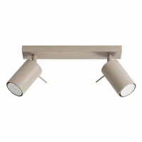 Deckenstrahler Stahl Taupe Flexibel GU10 2-Flammig L:30 Cm Deckenspot BüRo