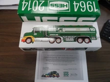 NEW 1964 -2014 HESS GASOLINE TANKER TRUCK   W/COVER JACKET & PRINTED CERTIFICATE